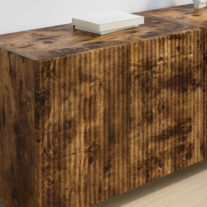 Mobile TV da parete 2 pz Rovere fumé Legno ingegnerizzato