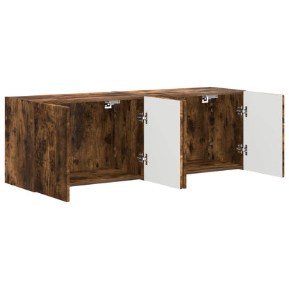 Mobile TV da parete 2 pz Rovere fumé Legno ingegnerizzato