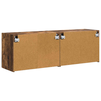 Mobile TV da parete 2 pz Rovere fumé Legno ingegnerizzato
