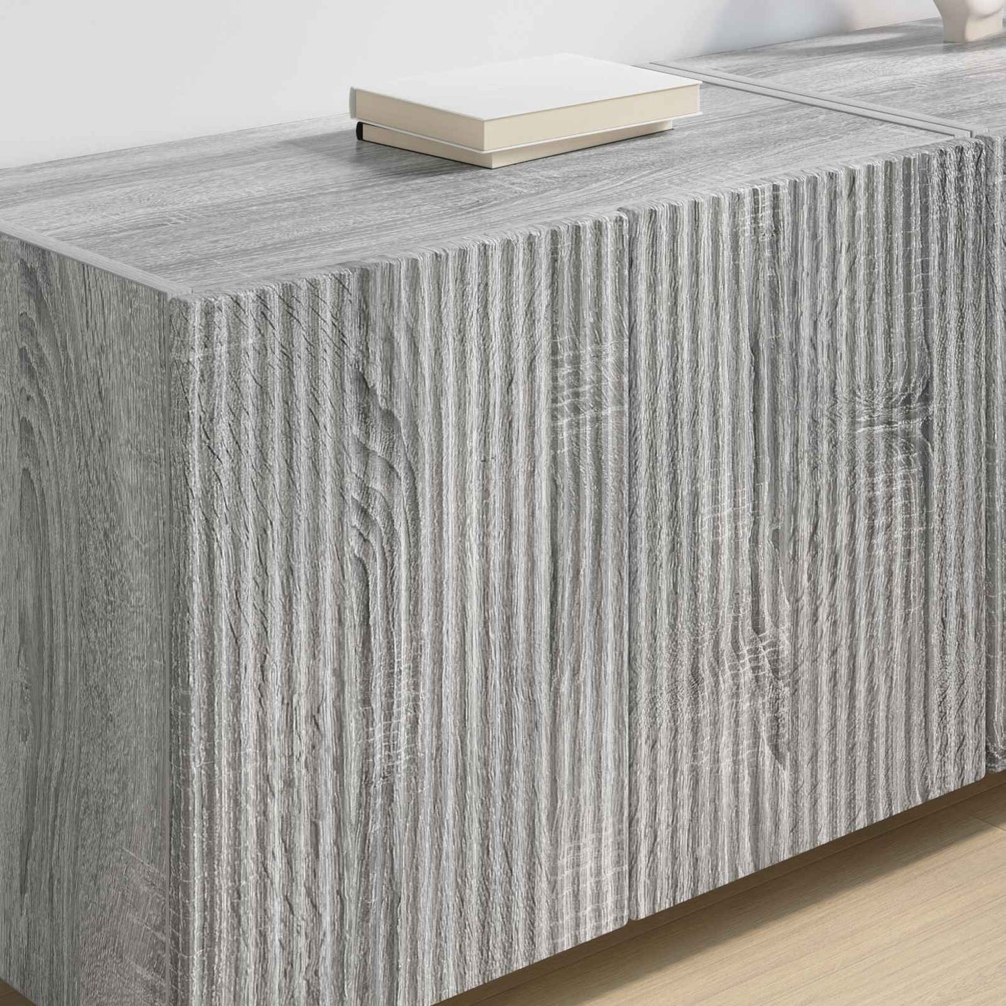 Mobile TV da parete 2 pz Grigio Sonoma Legno ingegnerizzato