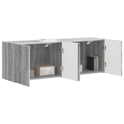 Mobile TV da parete 2 pz Grigio Sonoma Legno ingegnerizzato