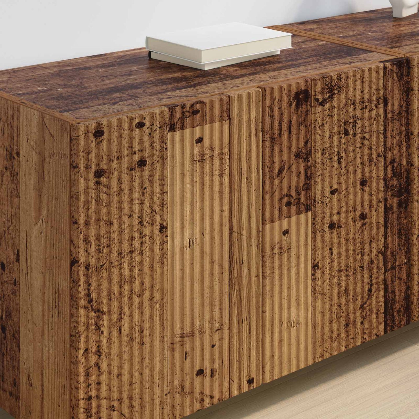 Mobile TV da parete 2 pz Legno vecchio Legno ingegnerizzato