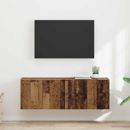Mobile TV da parete 2 pz Legno vecchio Legno ingegnerizzato