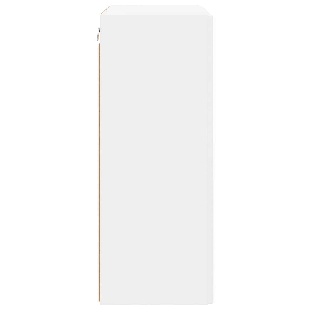 Mobile TV da parete Bianco 59,5 x 31 x 80 cm Legno multistrato