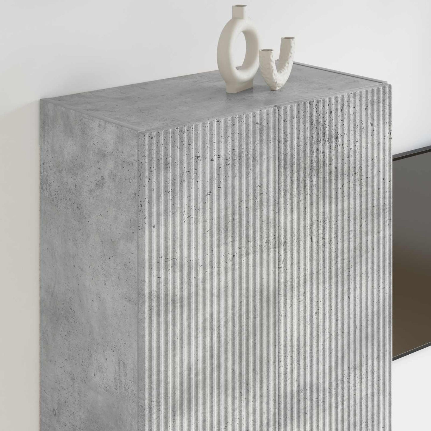 Mobile TV da parete 59,5 x 31 x 100 cm Grigio cemento