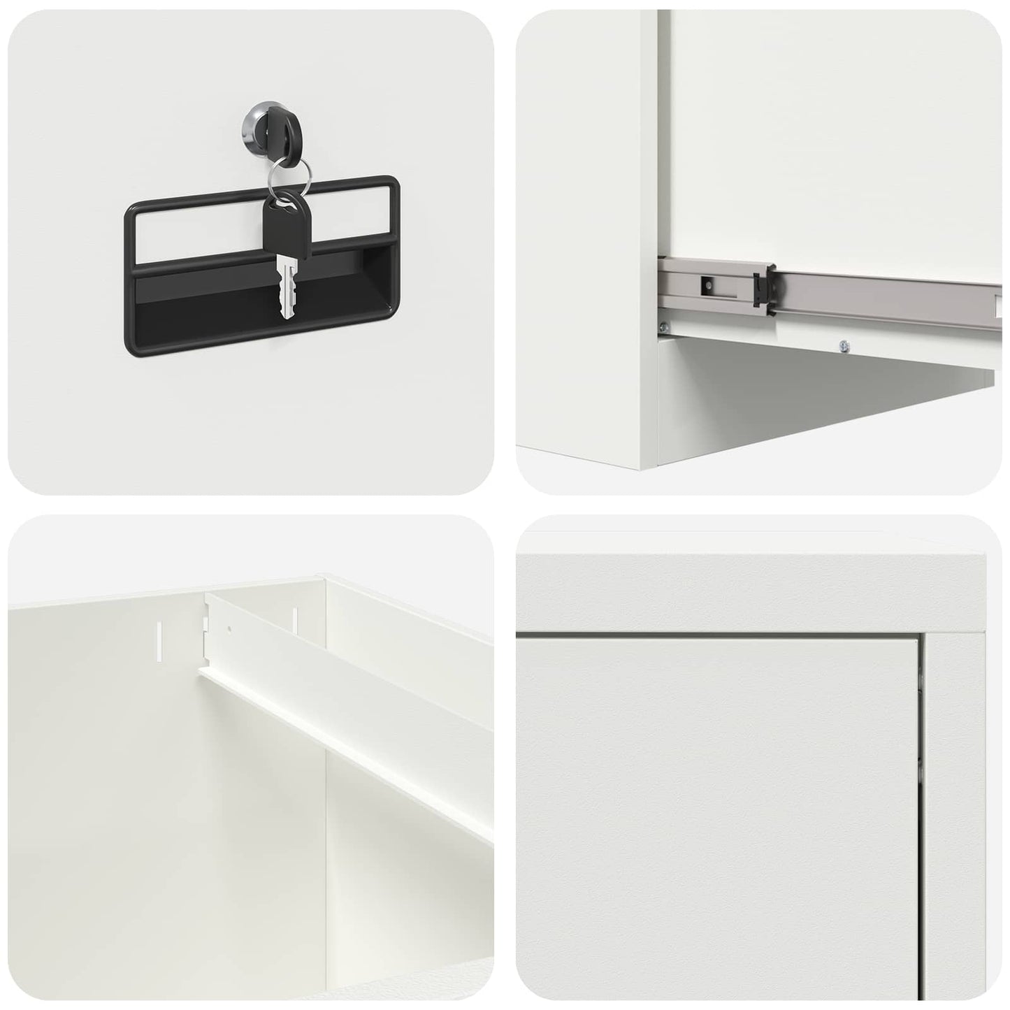 Armadio per File con cassetto Bianco 44 x 50 x 106.5 cm