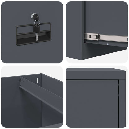 Armadio per File con cassetto Antracite 44 x 50 x 106.5 cm | homemem39