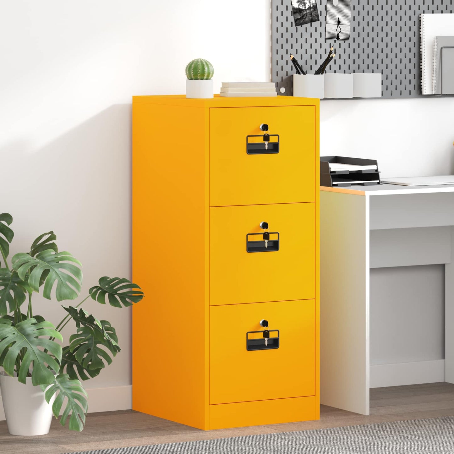 Armadio per File con cassetto Giallo senape 44 x 50 x 106.5 cm