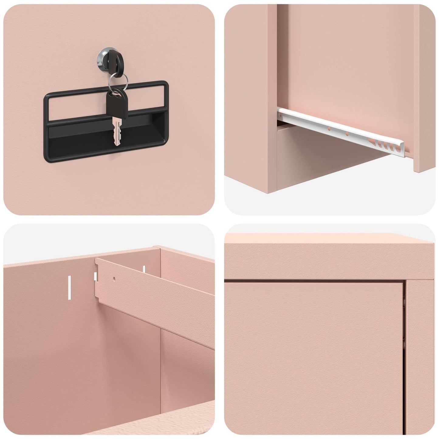 Armadio per File con cassetto Rosa 45,5 x 42 x 74,5 cm | homemem39