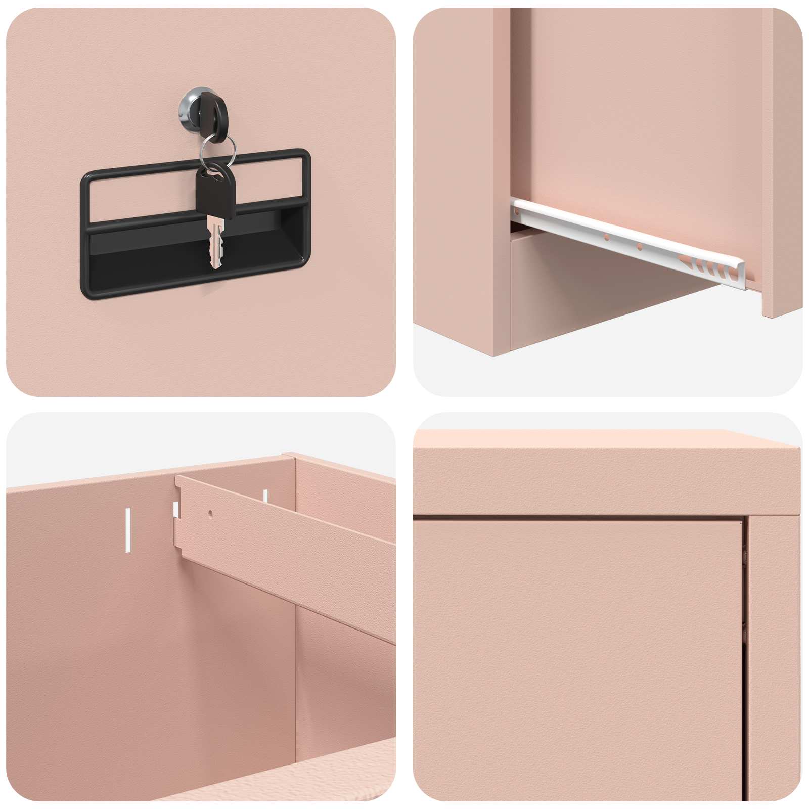 Armadio per File con cassetto Rosa 45,5 x 42 x 74,5 cm | homemem39