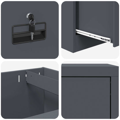 Armadio per File con cassetto Antracite 45,5 x 42 x 74,5 cm | homemem39
