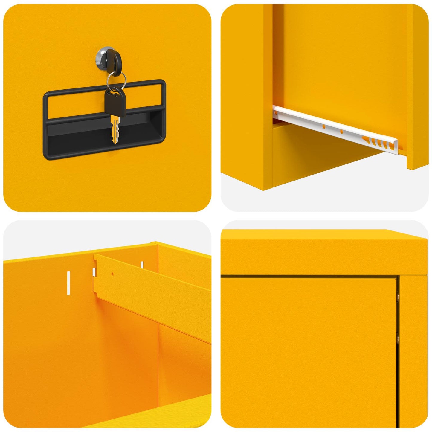 Armadio per File Geometrico Giallo senape 45,5 x 42 x 106,5 cm | homemem39