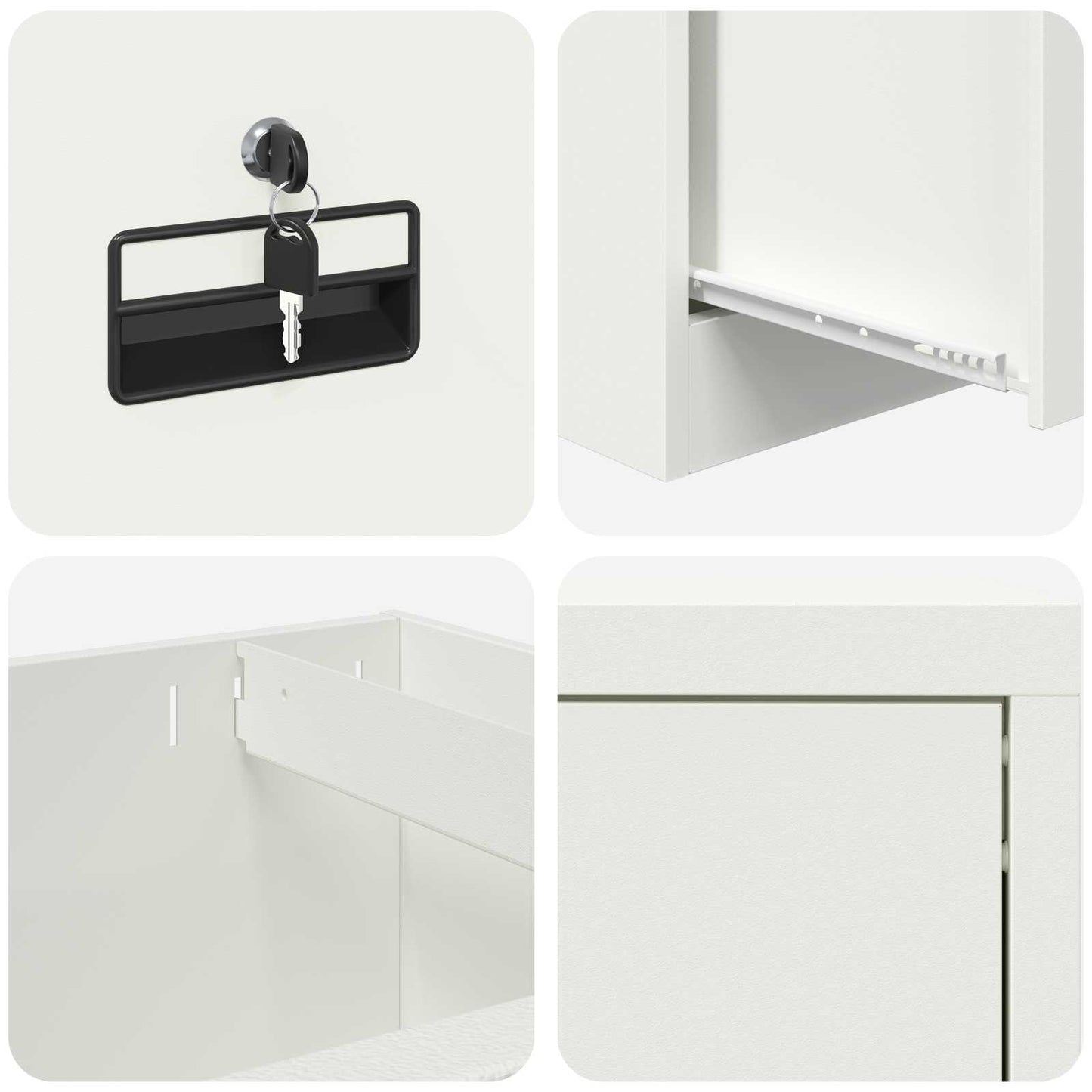 Armadio per File con cassetto Bianco 45,5 x 42 x 106,5 cm | homemem39