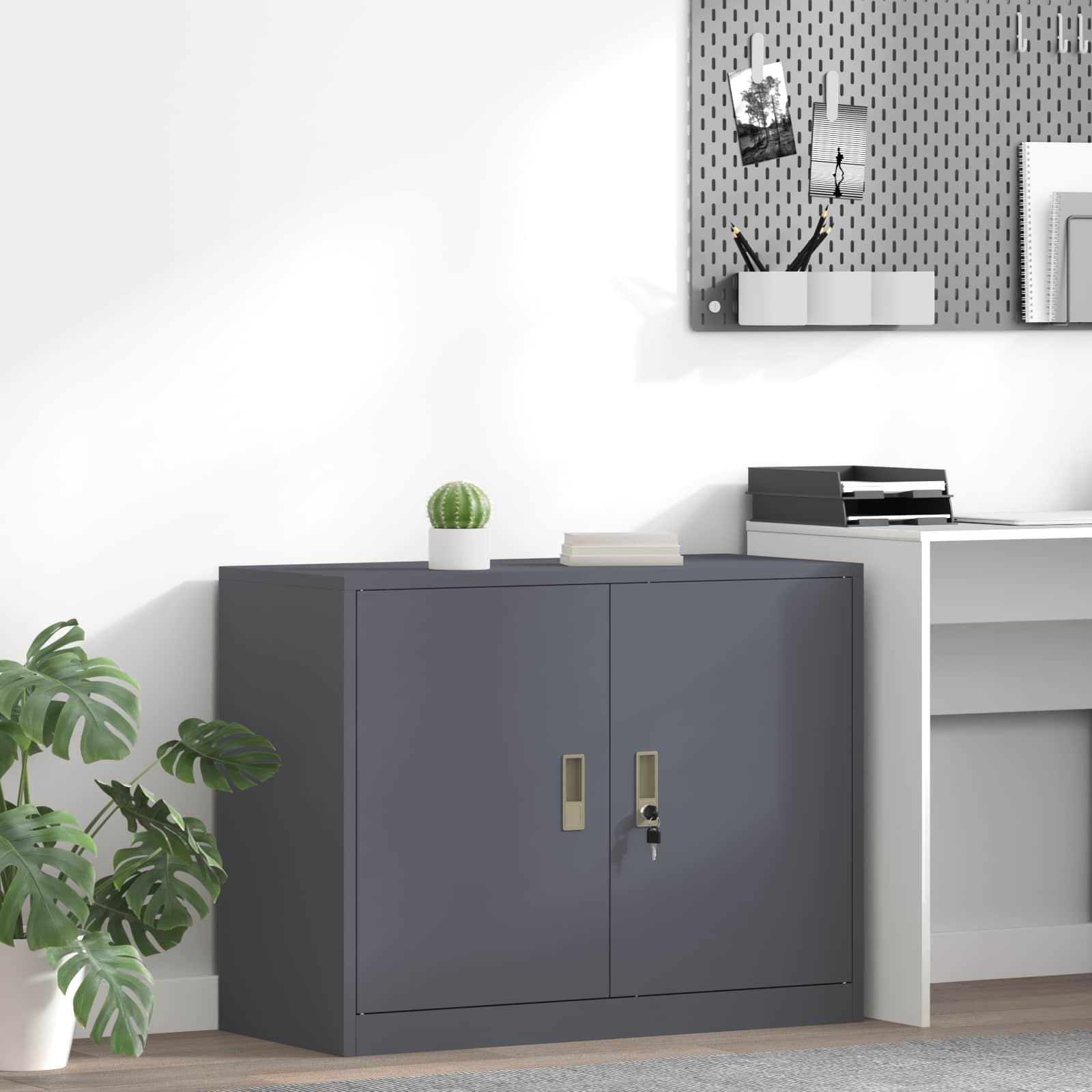 Armadio Antracite 90 x 40 x 70 cm Acciaio | homemem39