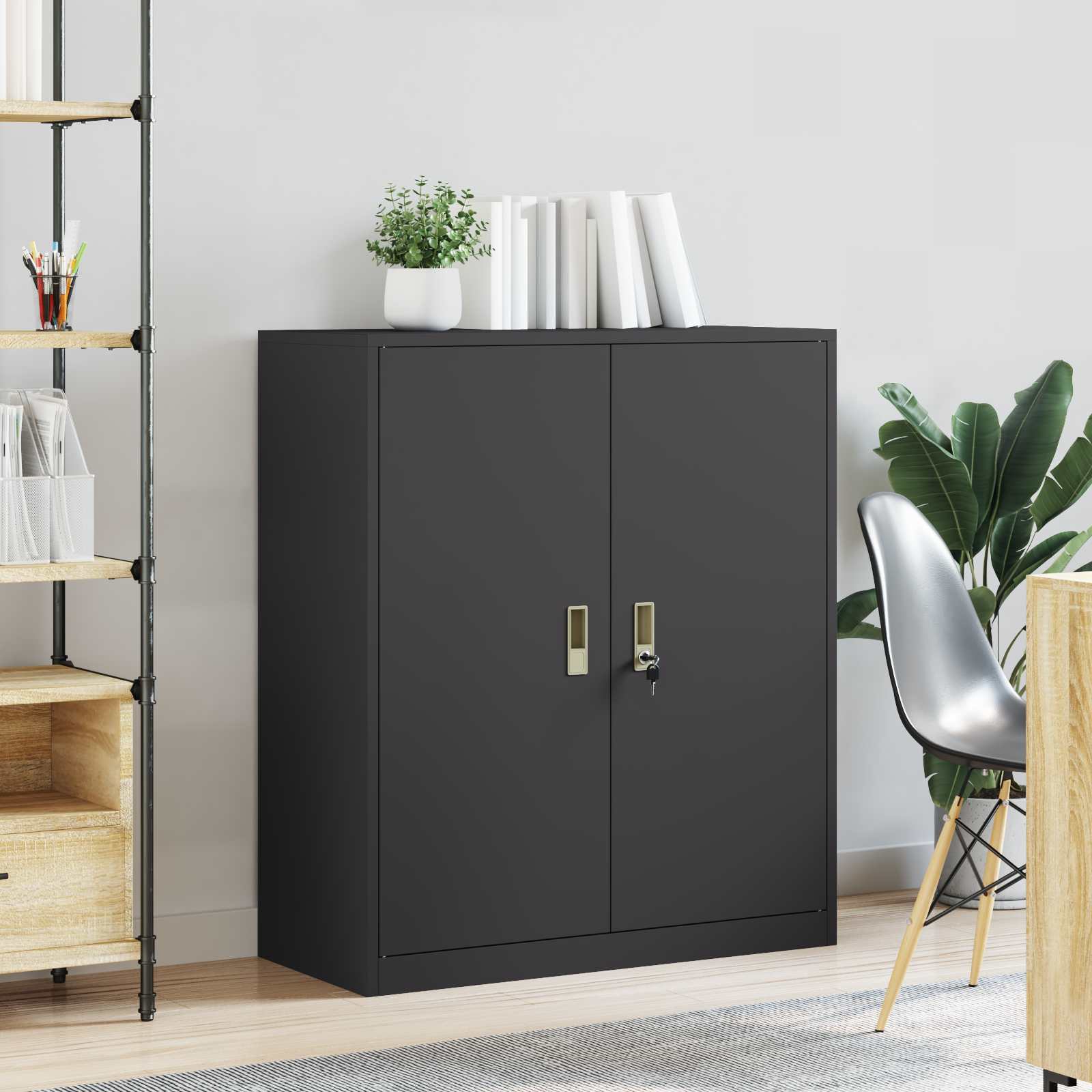 Armadio Nero 90 x 40 x 105 cm Acciaio | homemem39