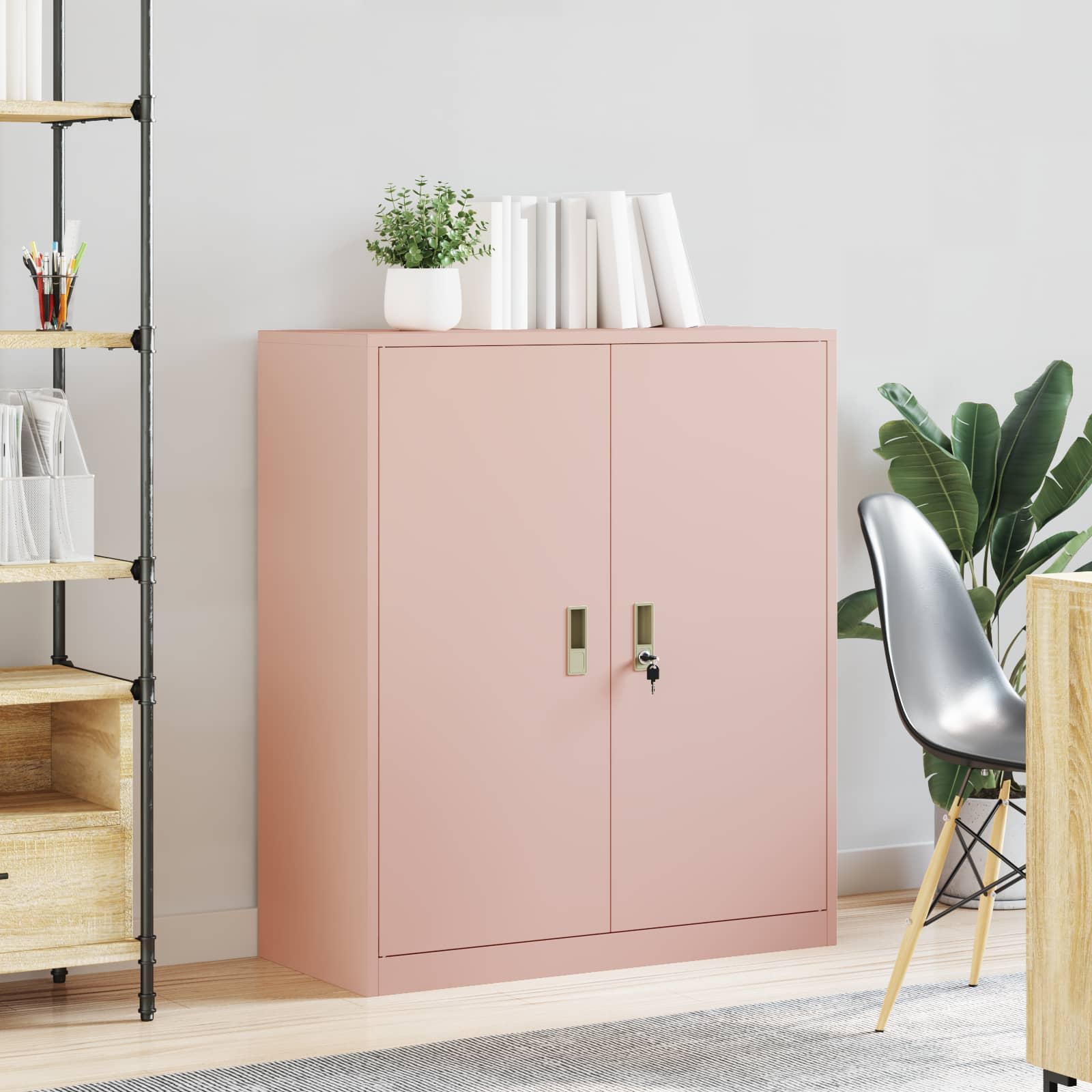 Armadio Rosa 90 x 40 x 105 cm Acciaio | homemem39