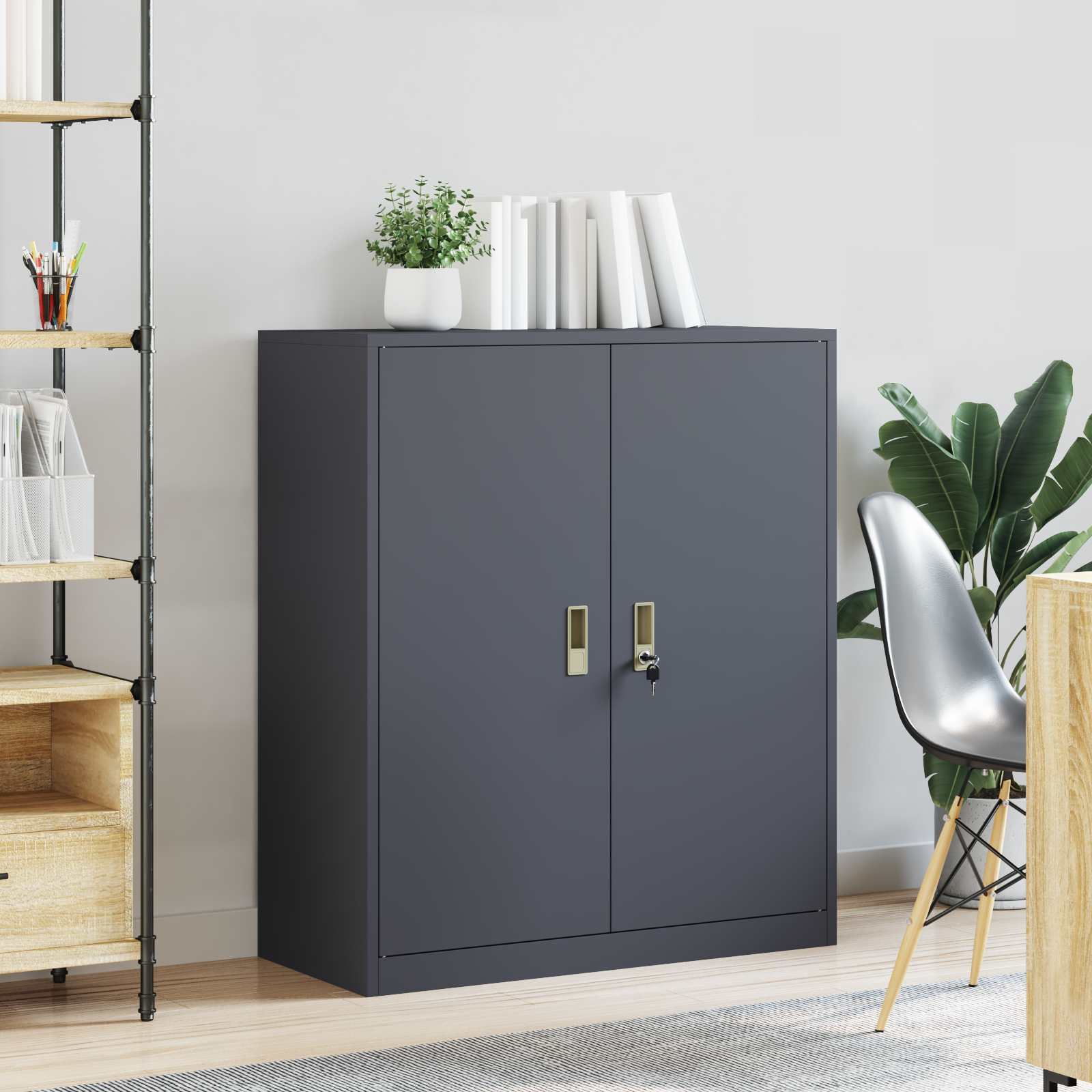 Armadio Antracite 90 x 40 x 105 cm Acciaio | homemem39
