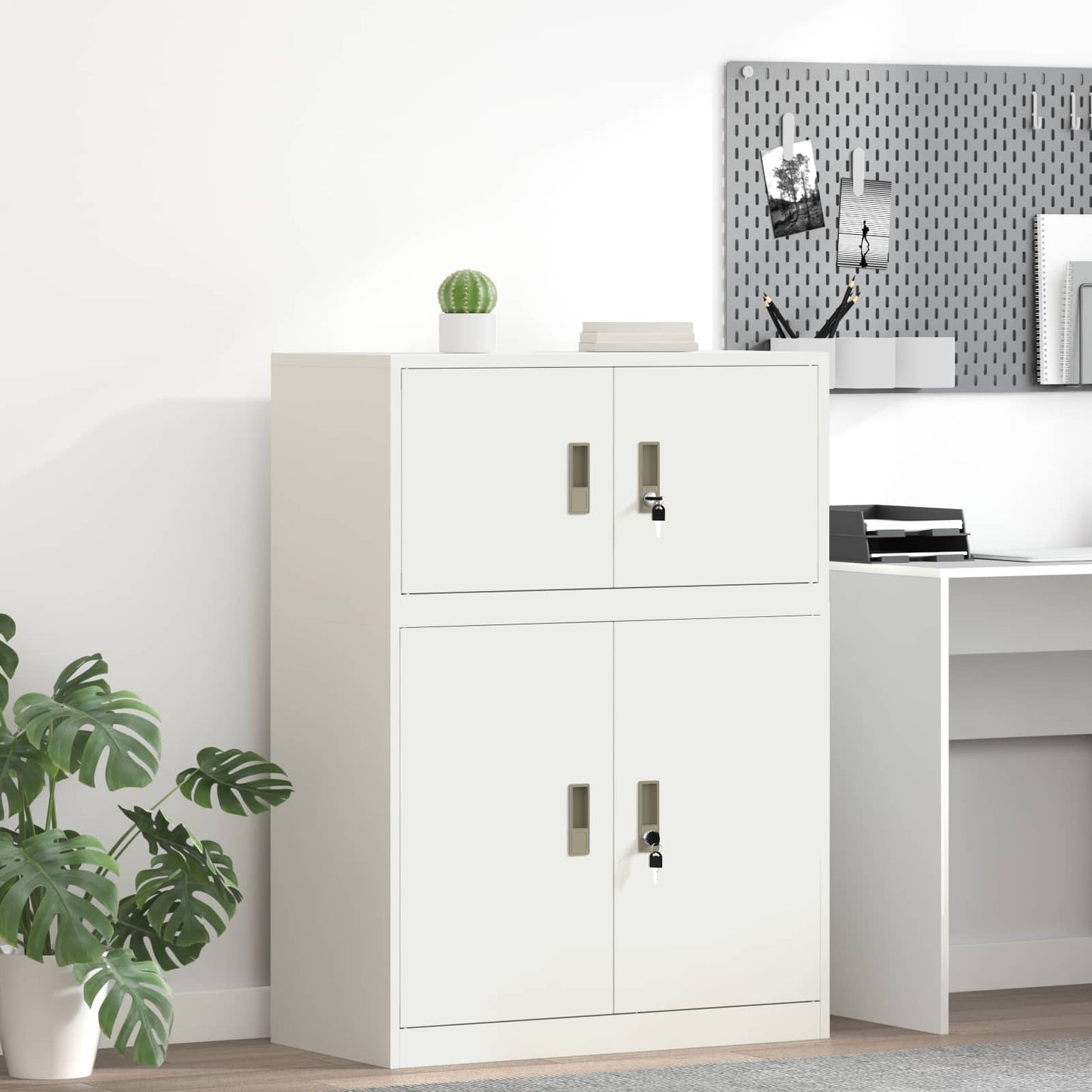 Armadio Bianco 80 x 40 x 40 cm Acciaio | homemem39