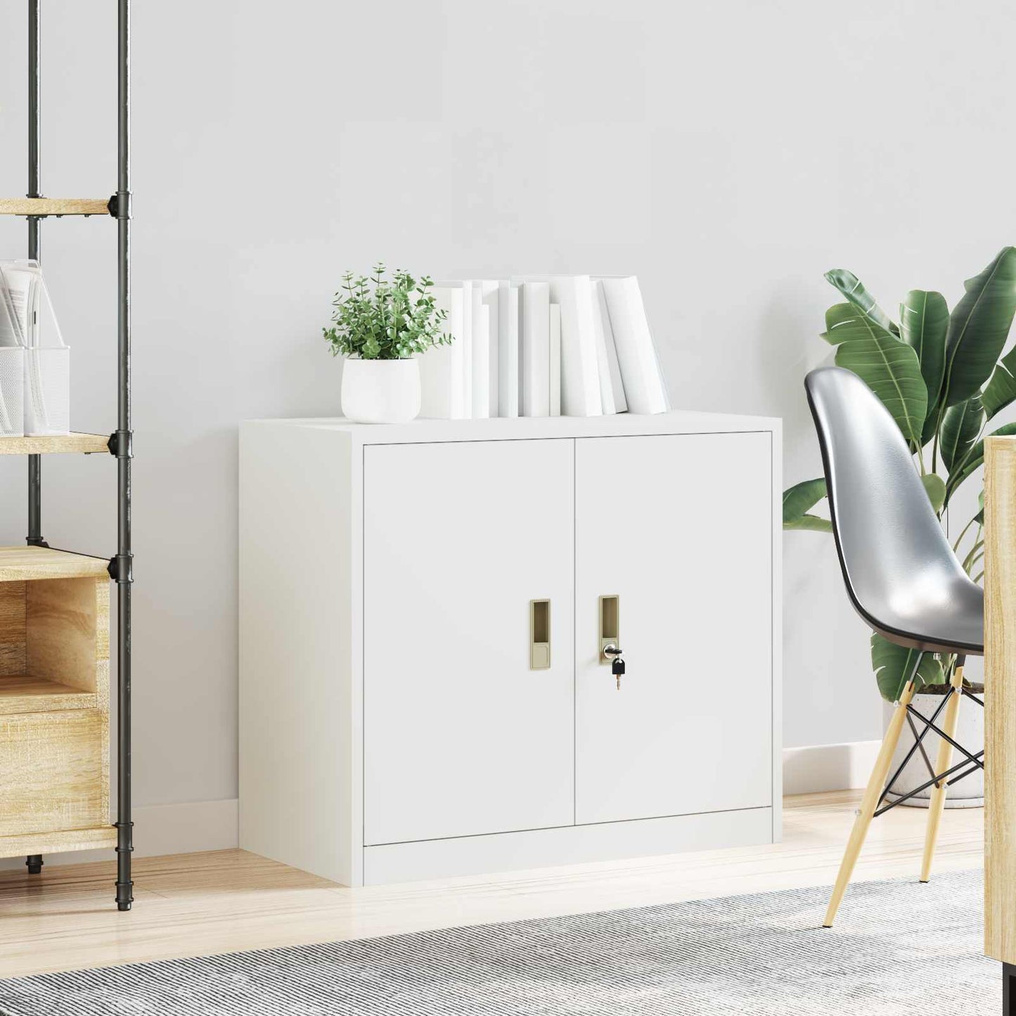 Armadio Bianco 80 x 40 x 70 cm Acciaio | homemem39