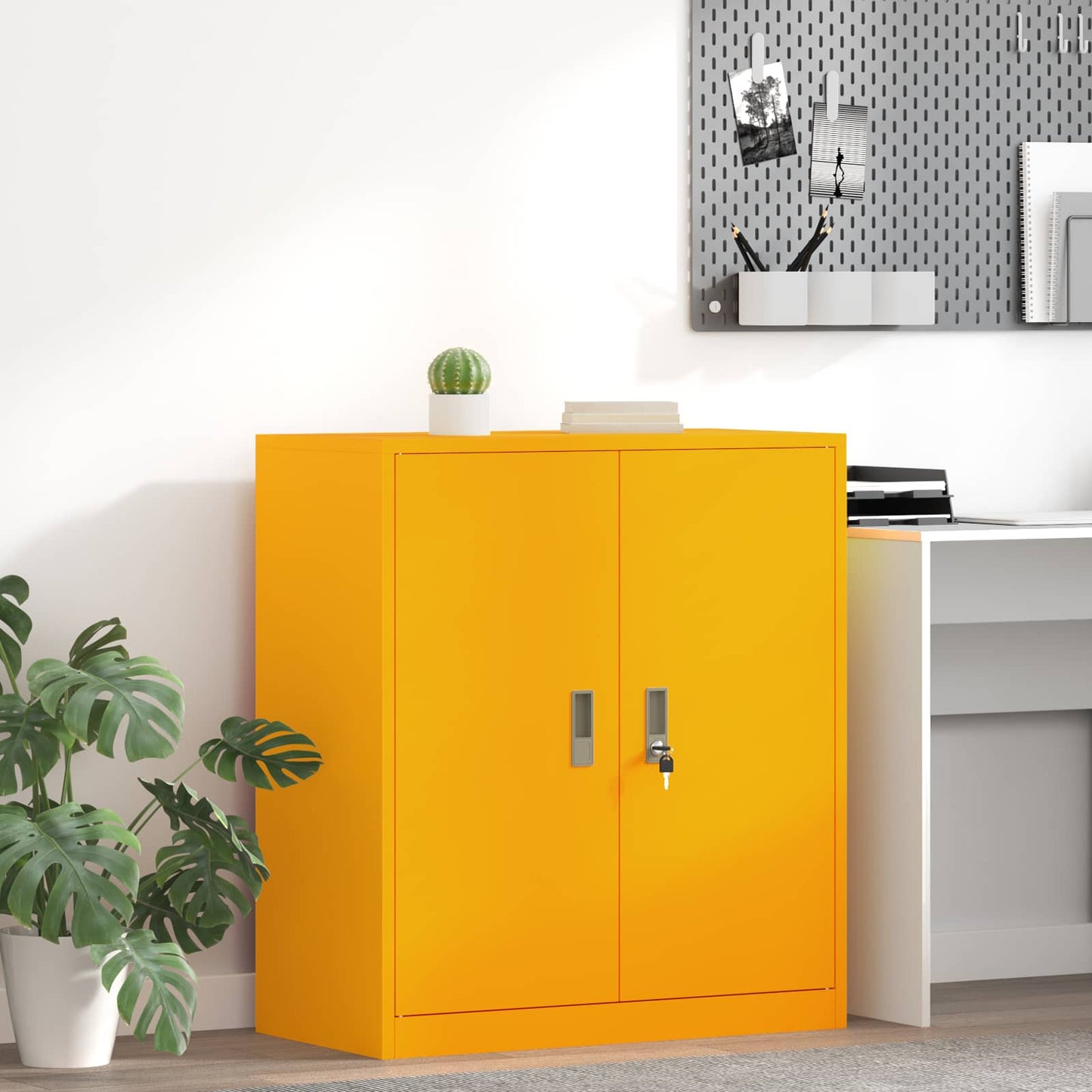 Armadio Giallo senape 80 x 40 x 90 cm Acciaio