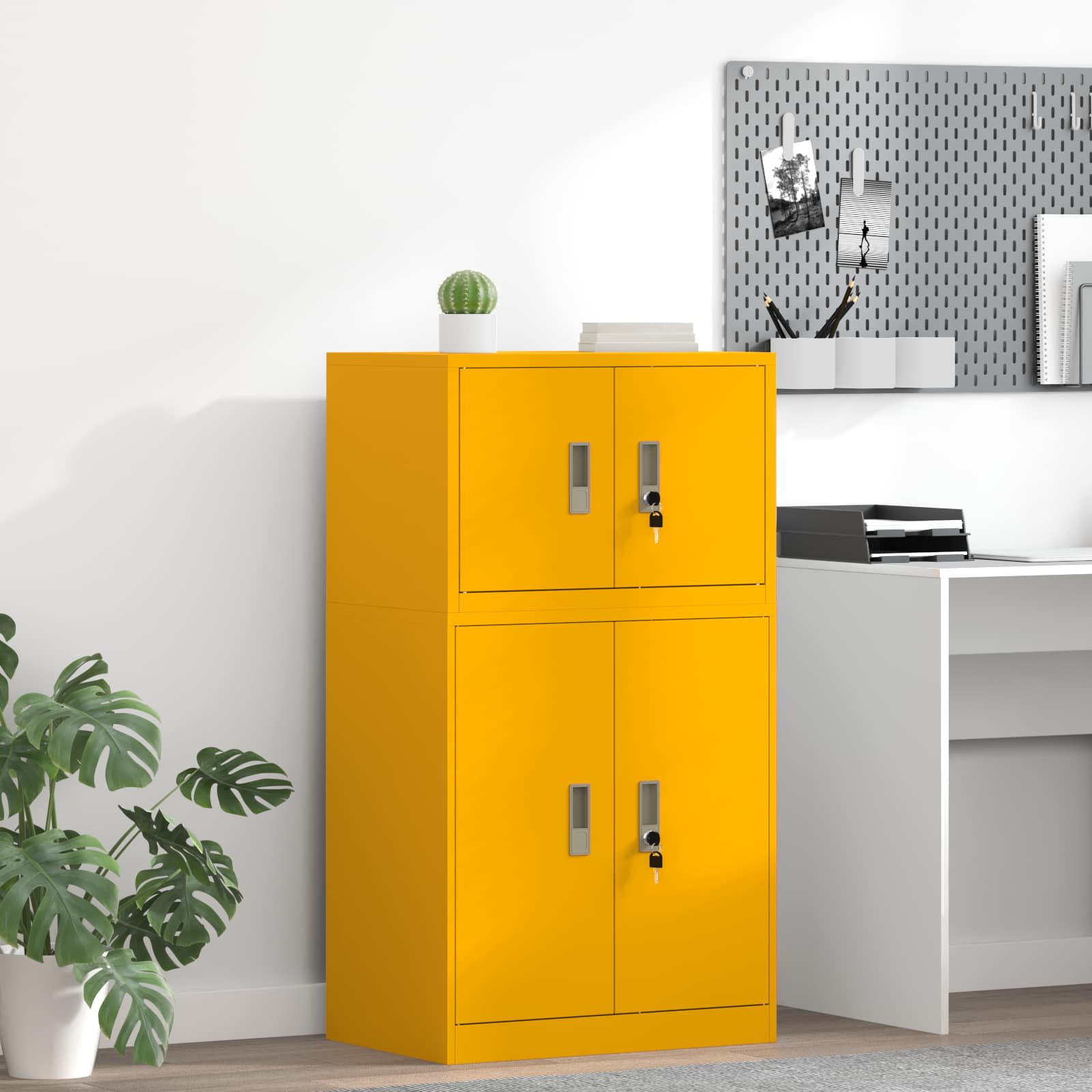 Armadio Giallo senape 60 x 40 x 40 cm Acciaio | homemem39