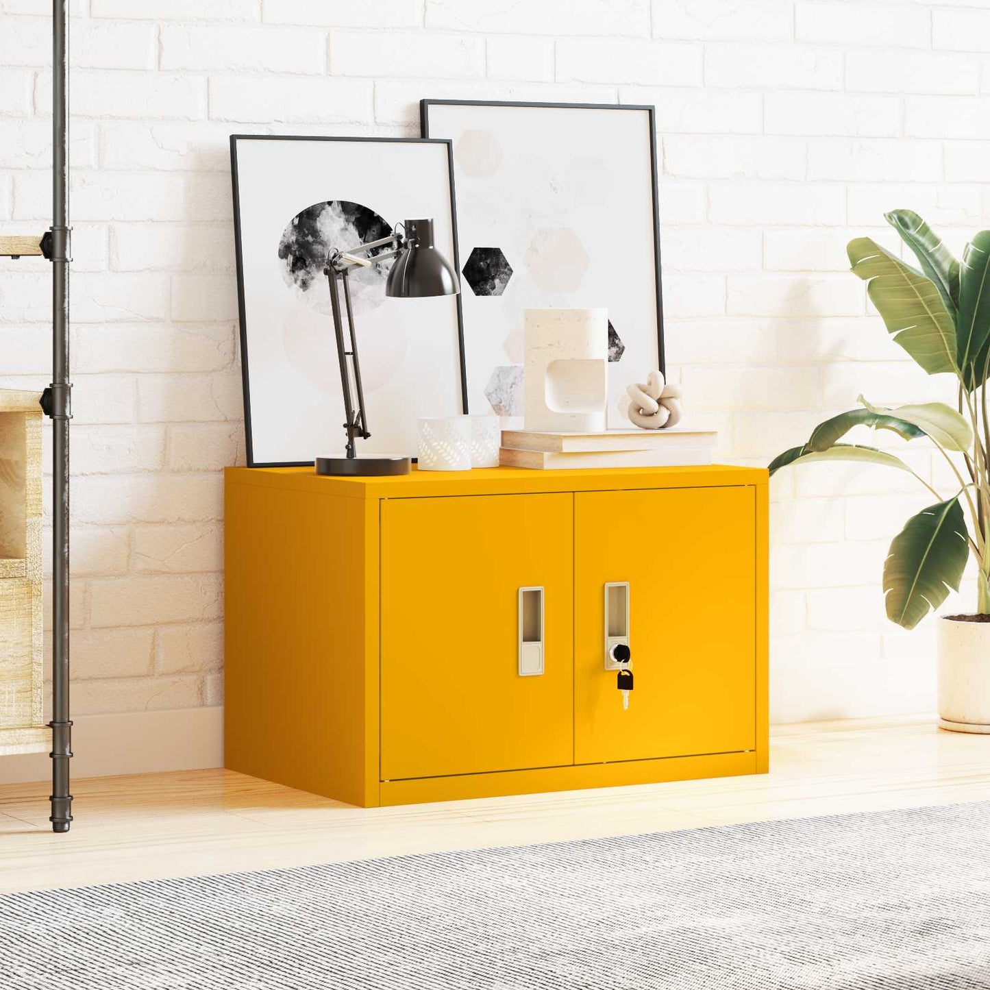 Armadio Giallo senape 60 x 40 x 40 cm Acciaio | homemem39
