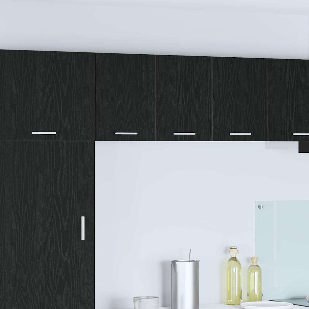 Armadio pensile con porta Rovere Nero e Bianco 30 x 31 x 40 cm | homemem39