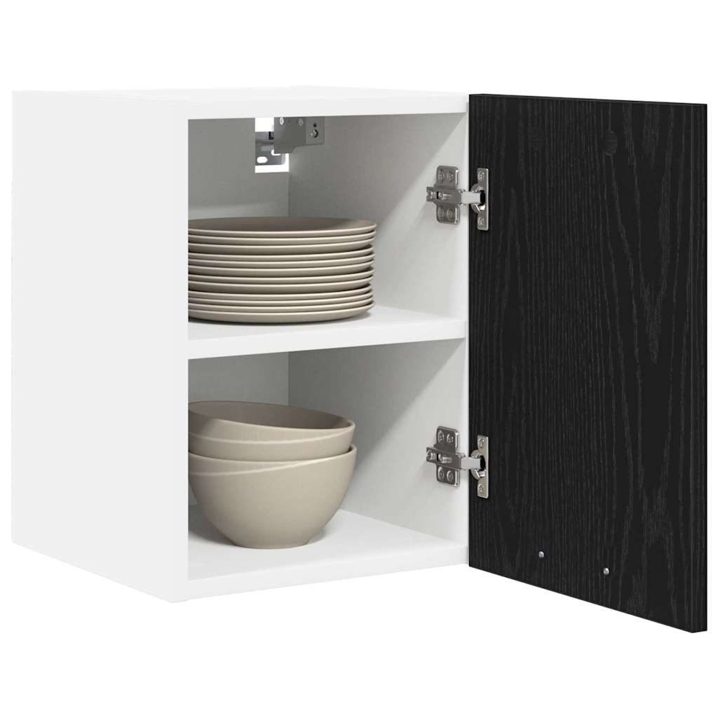 Armadio pensile con porta Rovere Nero e Bianco 30 x 31 x 40 cm | homemem39