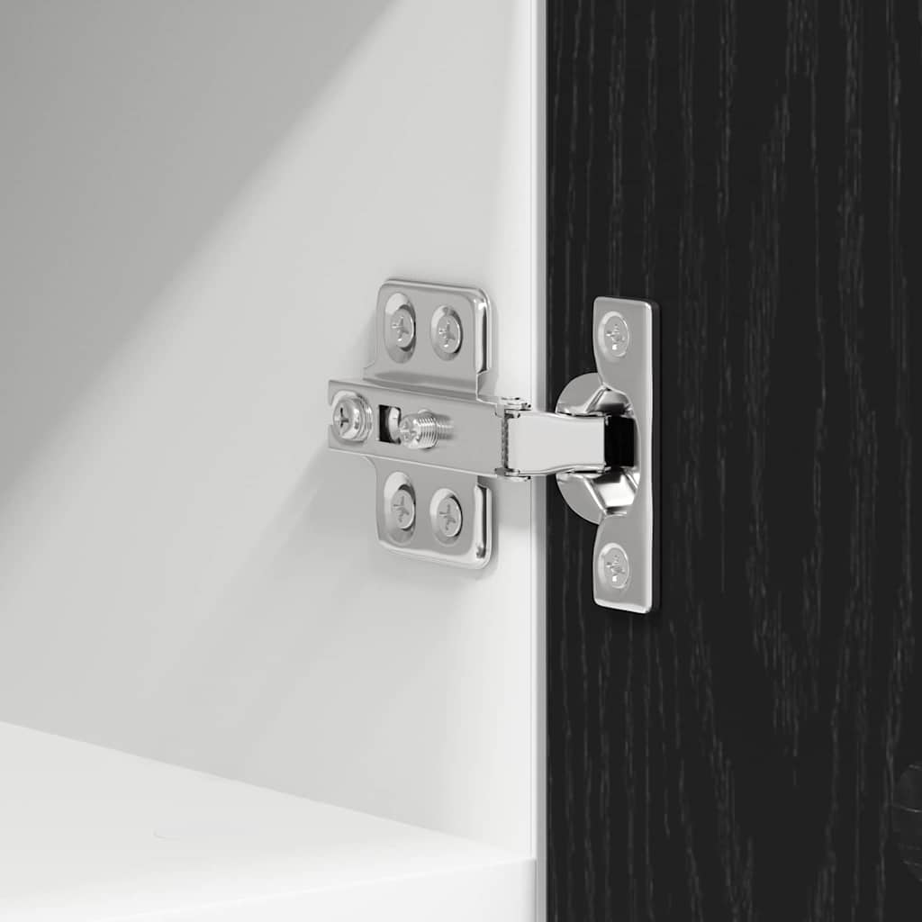 Armadio pensile 2 pcs Rovere Nero e Bianco 30 x 31 x 40 cm | homemem39