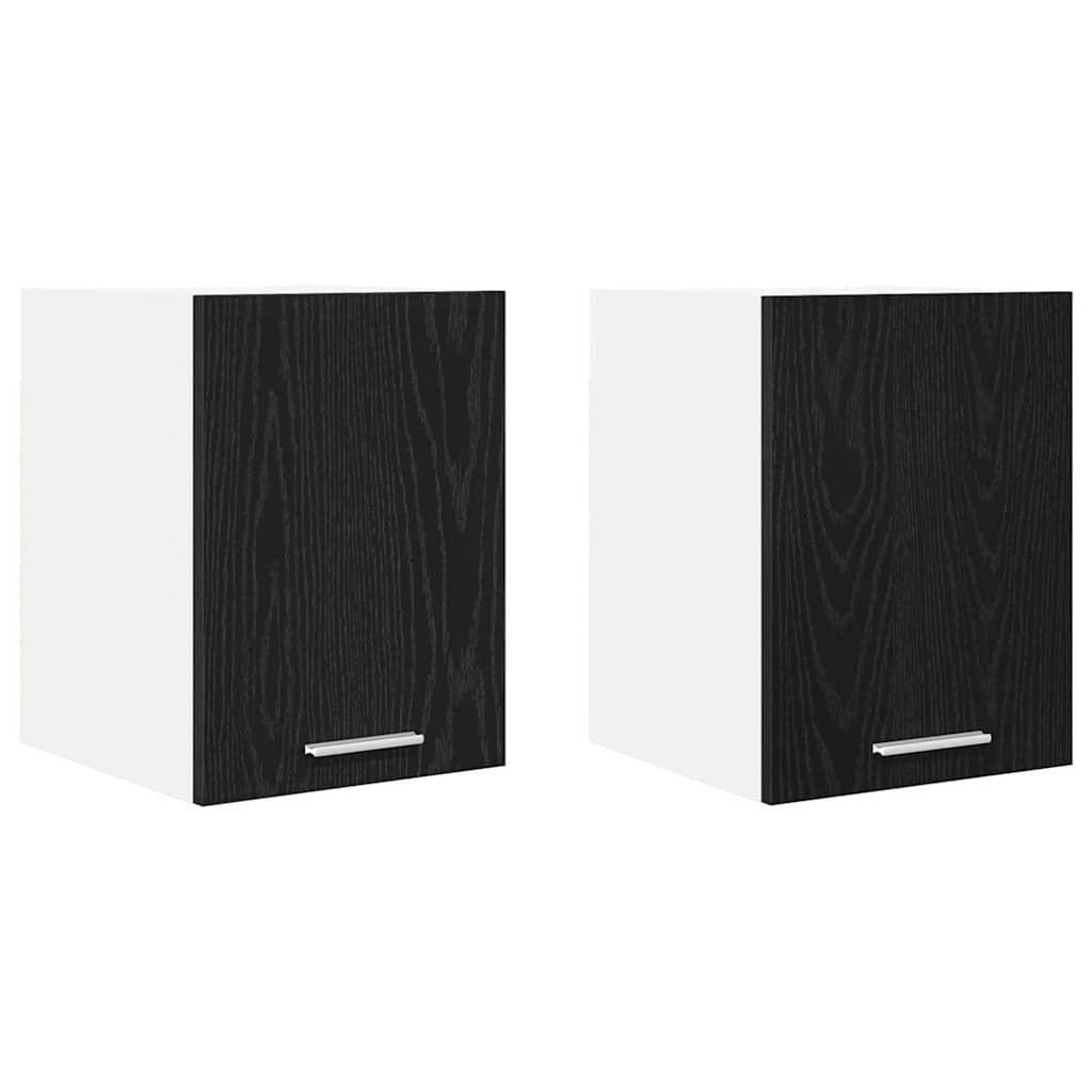 Armadio pensile 2 pcs Rovere Nero e Bianco 30 x 31 x 40 cm | homemem39