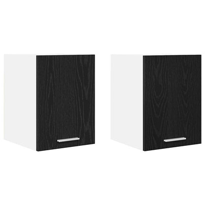 Armadio pensile 2 pcs Rovere Nero e Bianco 30 x 31 x 40 cm | homemem39