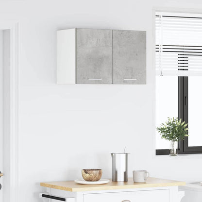 Armadio pensile 2 pz Grigio Cemento e Bianco