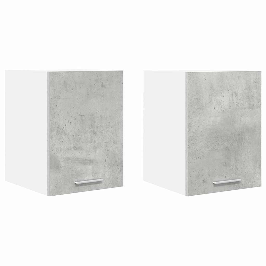 Armadio pensile 2 pz Grigio Cemento e Bianco