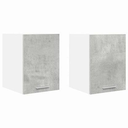 Armadio pensile 2 pz Grigio Cemento e Bianco