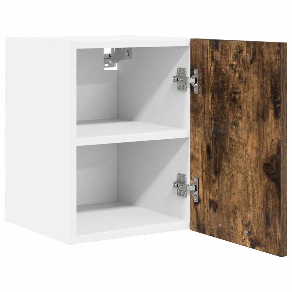 Armadio pensile con porta 2 pcs Rovere Affumicato e Bianco | homemem39