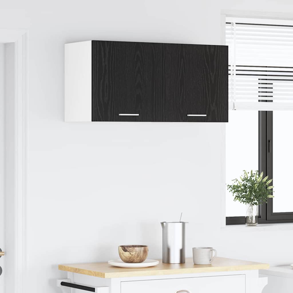 Armadio pensile 2 pcs Rovere Nero e Bianco 40 x 31 x 40 cm | homemem39