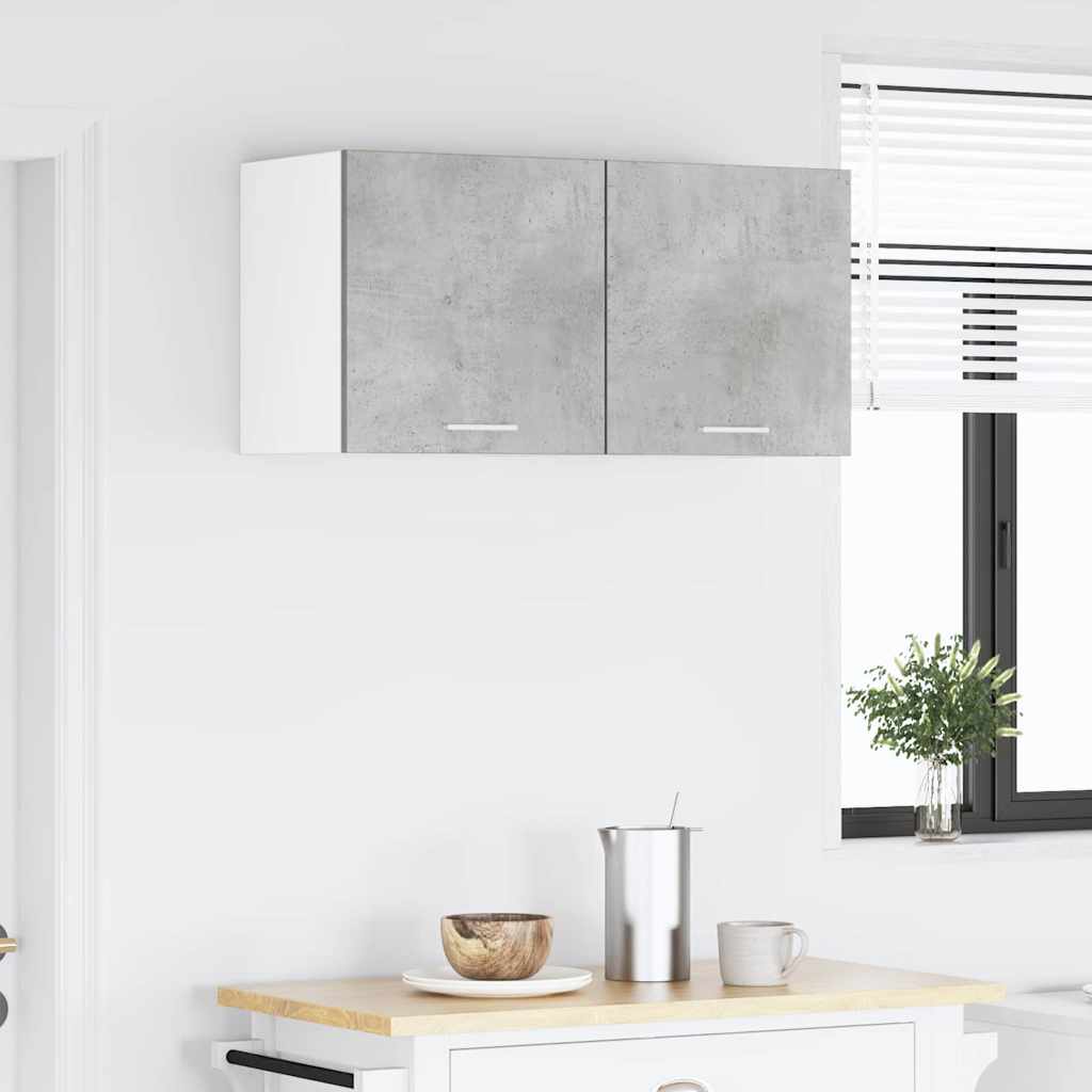 Armadio pensile 2 pz Grigio Cemento e Bianco