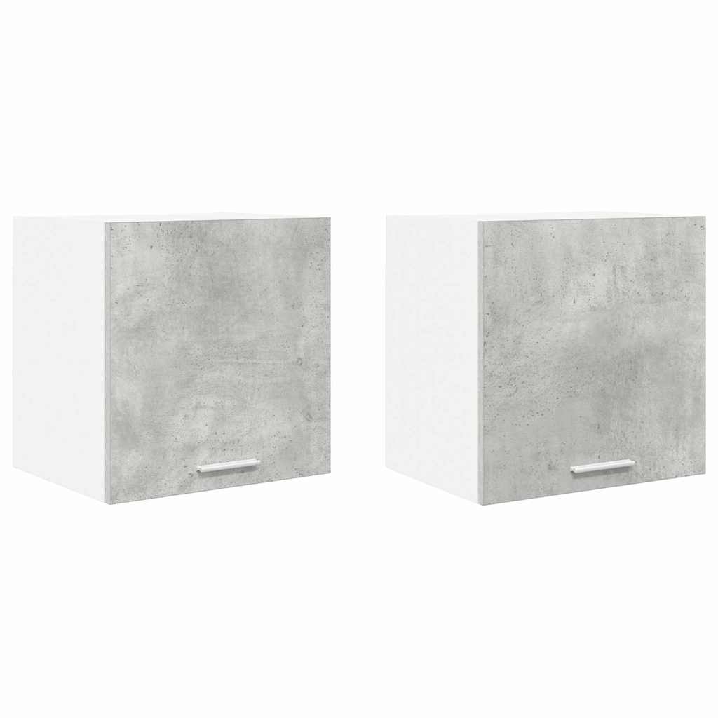 Armadio pensile 2 pz Grigio Cemento e Bianco
