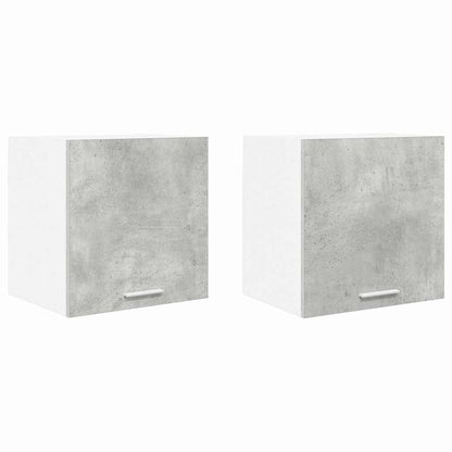 Armadio pensile 2 pz Grigio Cemento e Bianco