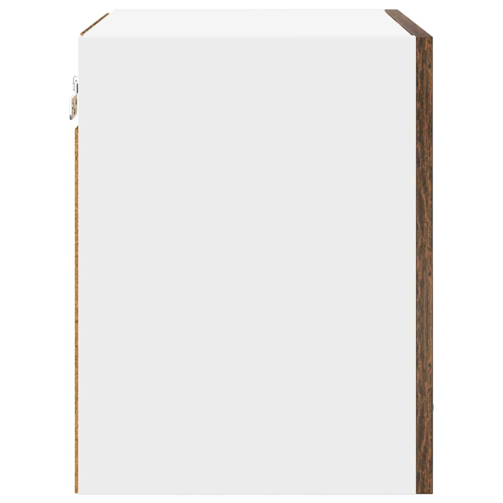 Armadio pensile con porta 2 pcs Rovere Affumicato e Bianco | homemem39