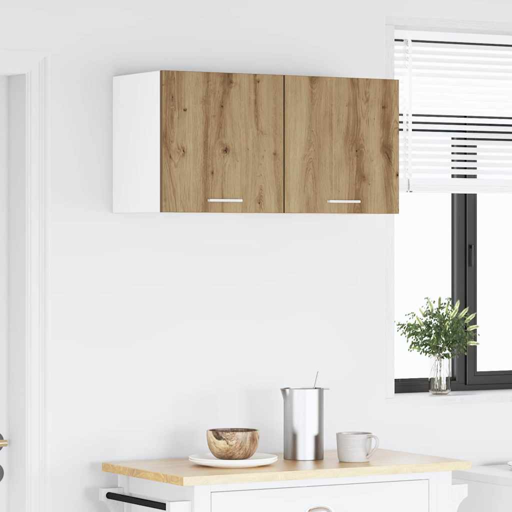 Armadio pensile 2 pcs Rovere Artigiano e Bianco 40 x 31 x 40 cm | homemem39