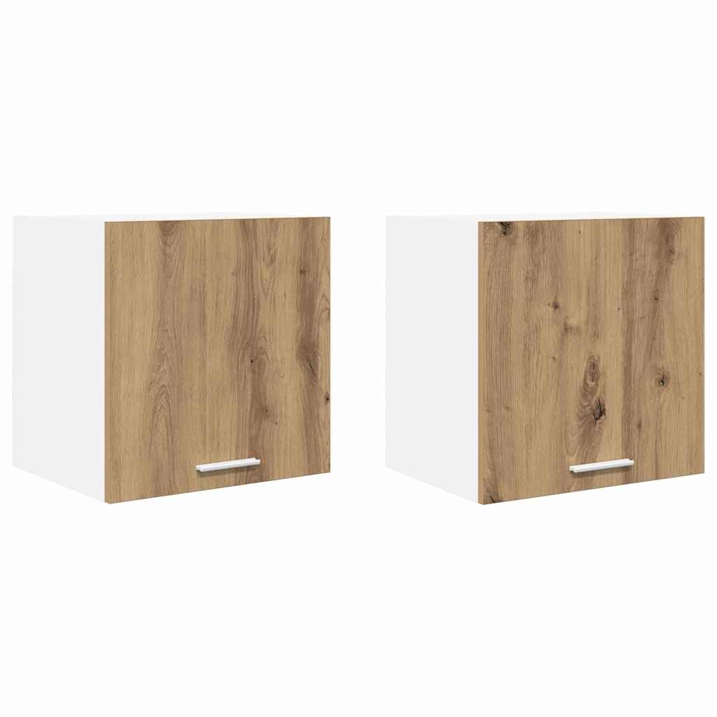 Armadio pensile 2 pcs Rovere Artigiano e Bianco 40 x 31 x 40 cm | homemem39
