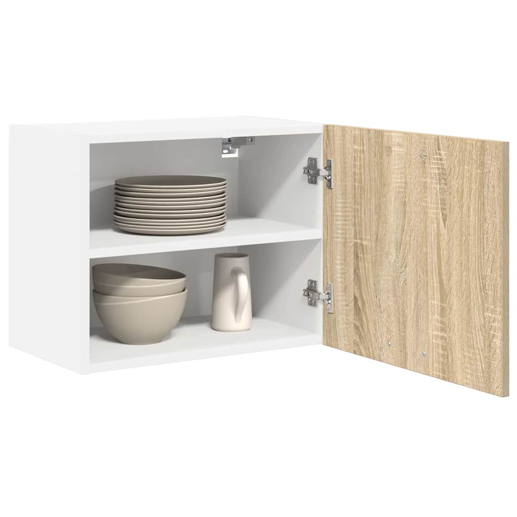 Armadio pensile 2 pcs Quercia Sonoma e Bianca 50 x 31 x 40 cm | homemem39