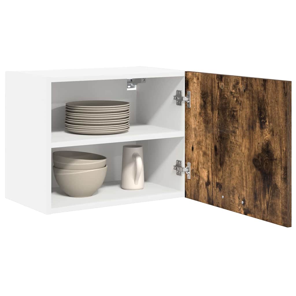 Armadio pensile con porta 2 pcs Rovere Affumicato e Bianco | homemem39