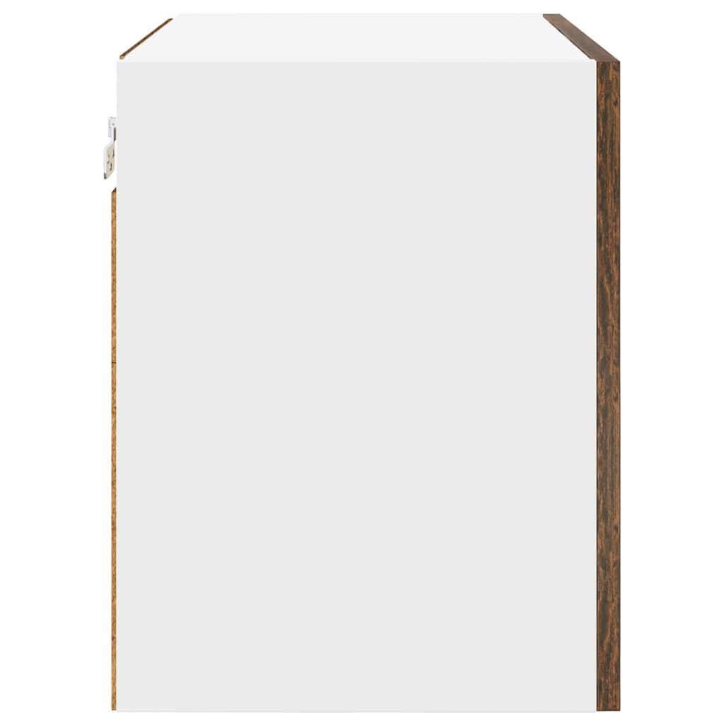 Armadio pensile con porta 2 pcs Rovere Affumicato e Bianco | homemem39