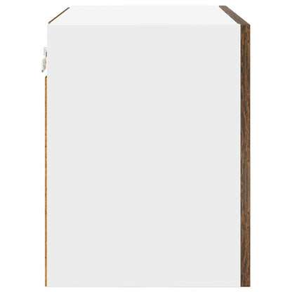 Armadio pensile con porta 2 pcs Rovere Affumicato e Bianco | homemem39