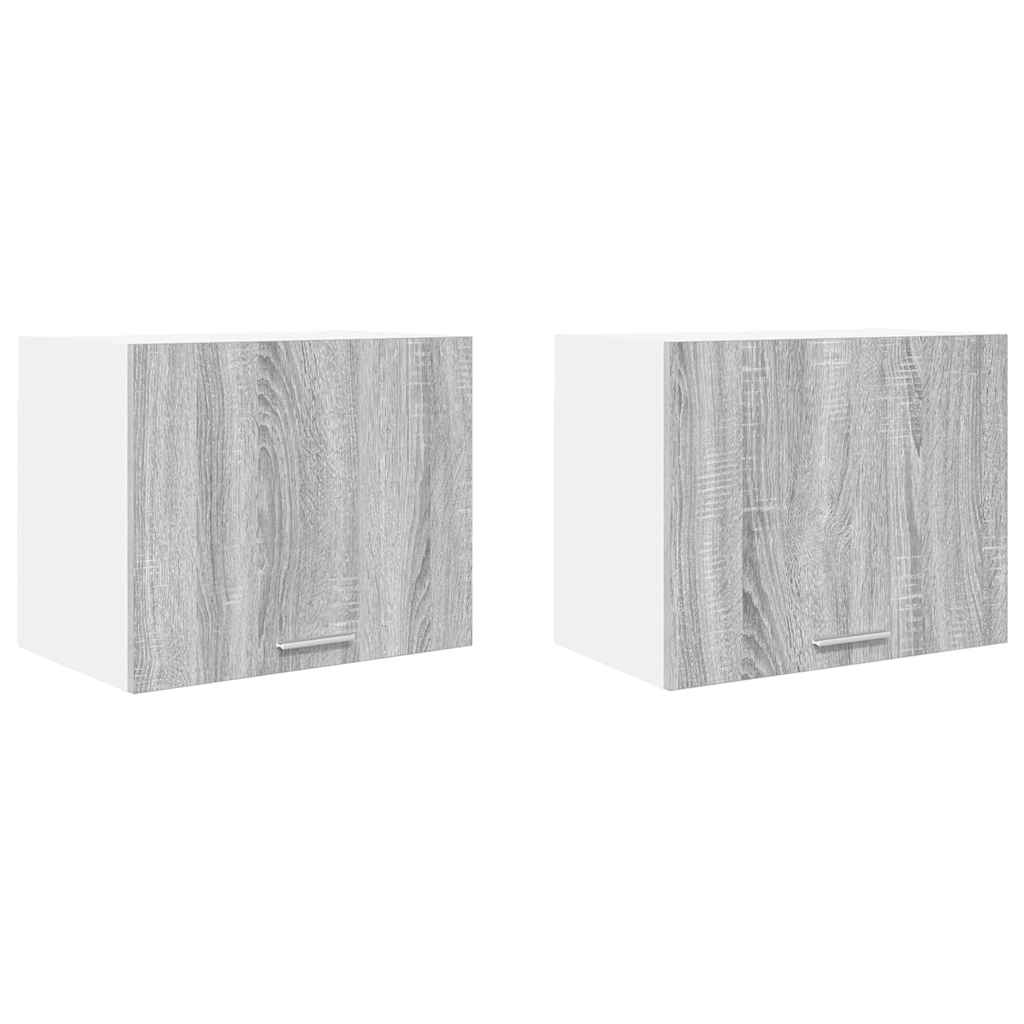 Armadio pensile 2 pcs Grigio Sonoma e Bianco 50 x 31 x 40 cm | homemem39