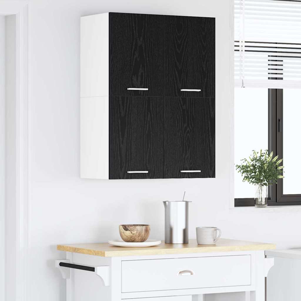 Armadio pensile 2 pcs Rovere Nero e Bianco 60 x 31 x 40 cm | homemem39
