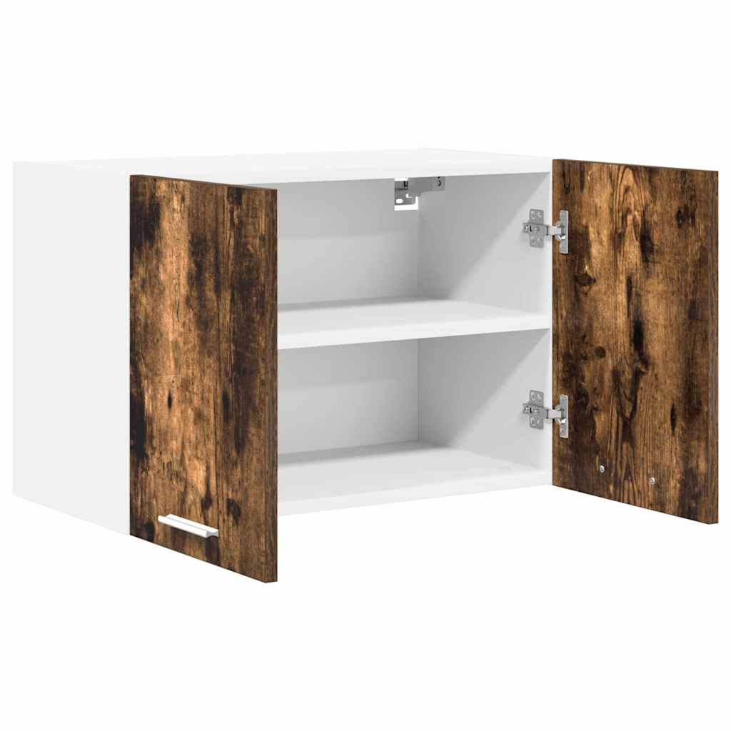 Armadio pensile con porta 2 pcs Rovere Affumicato e Bianco | homemem39