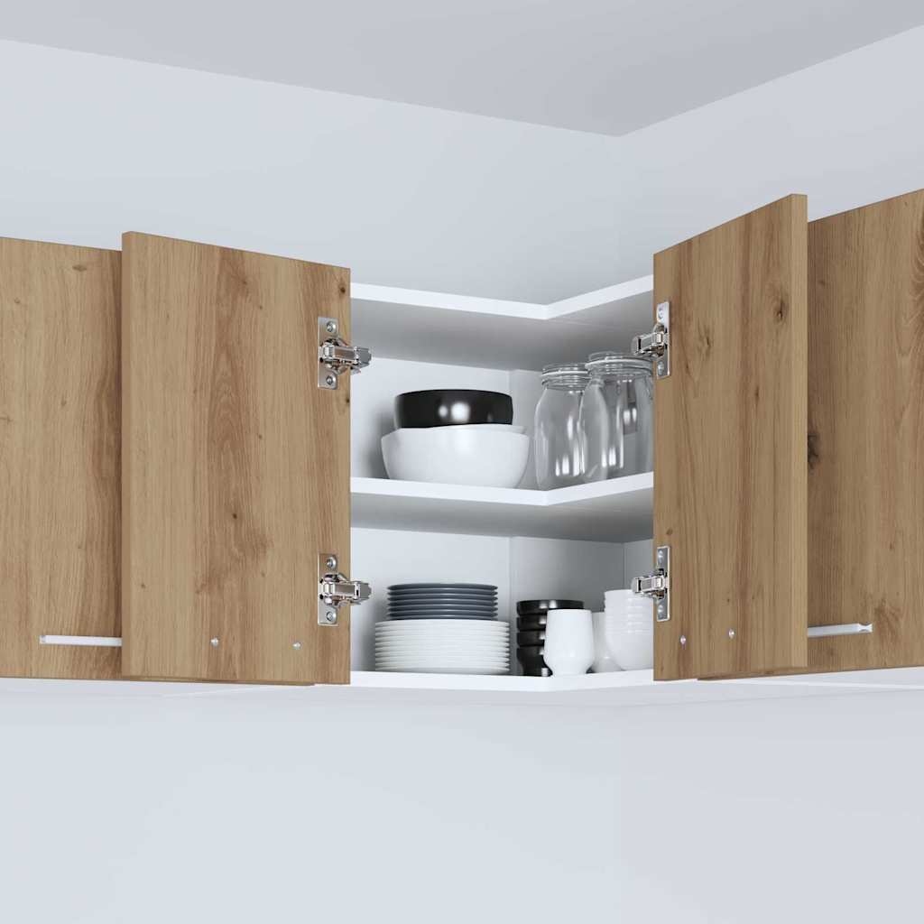 Armadio pensile Rovere Artigiano e Bianco 57 x 57 x 40 cm | homemem39